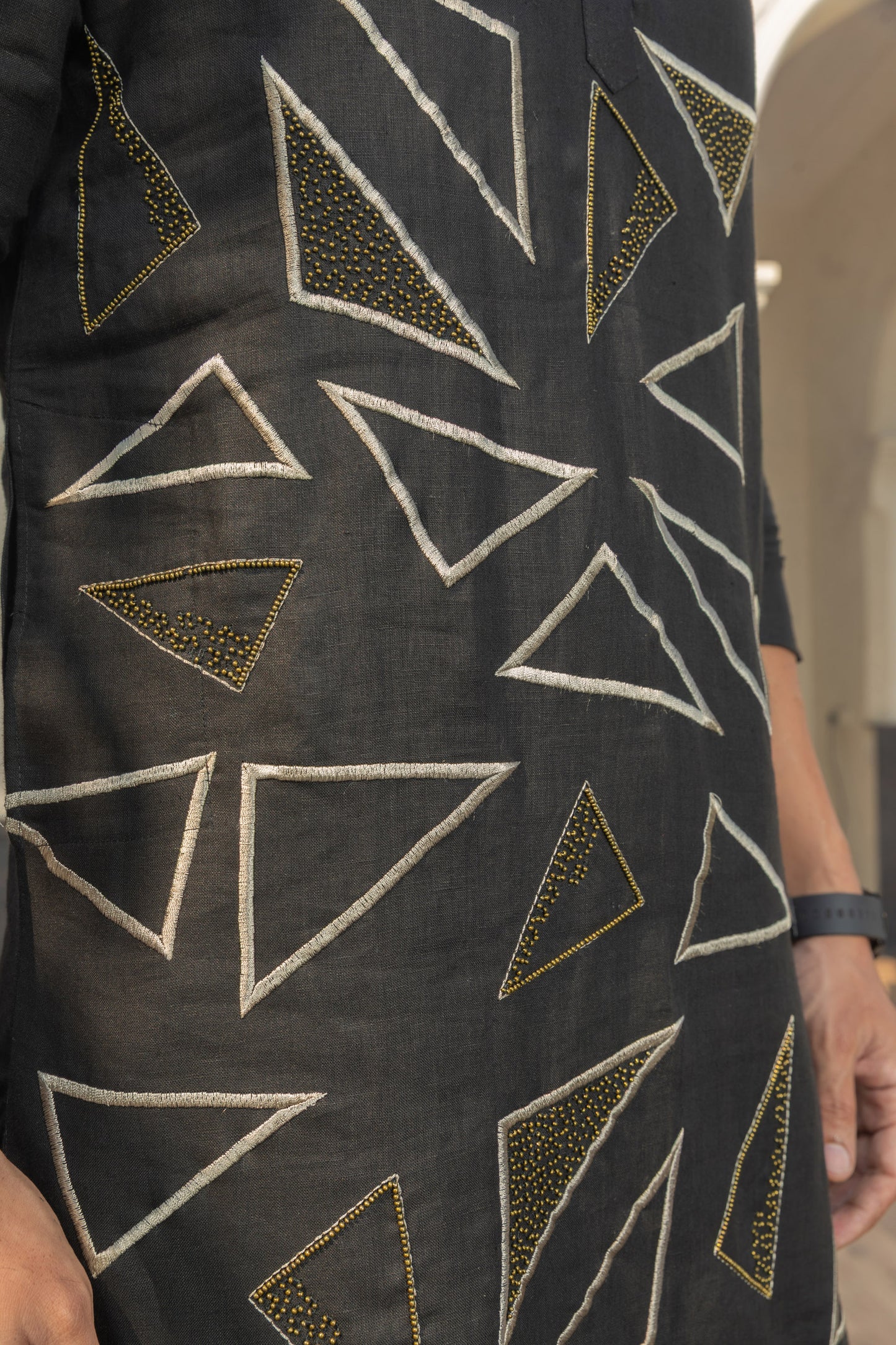 Midnight Linen Kurta