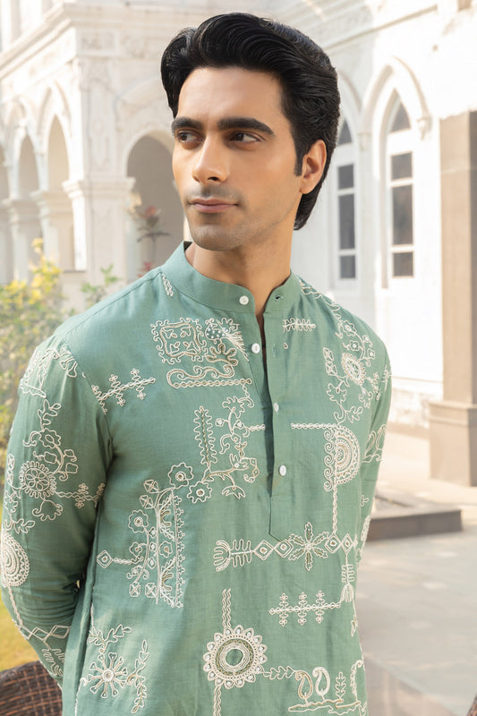Cloud Linen Kurta