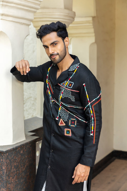 Onyx Linen Kurta