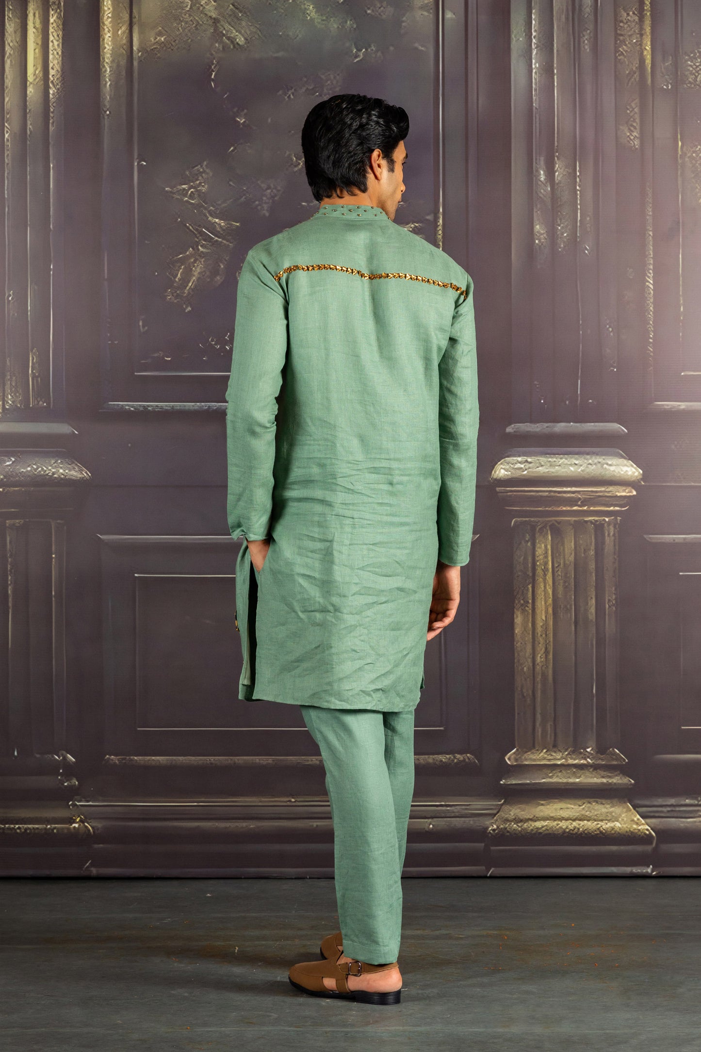 Aqua Linen Kurta
