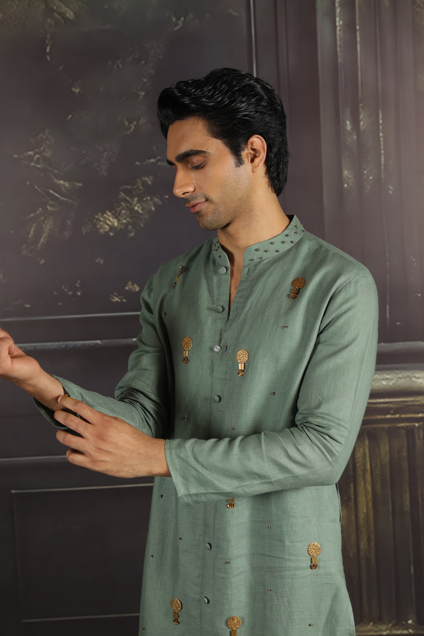Aqua Linen Kurta