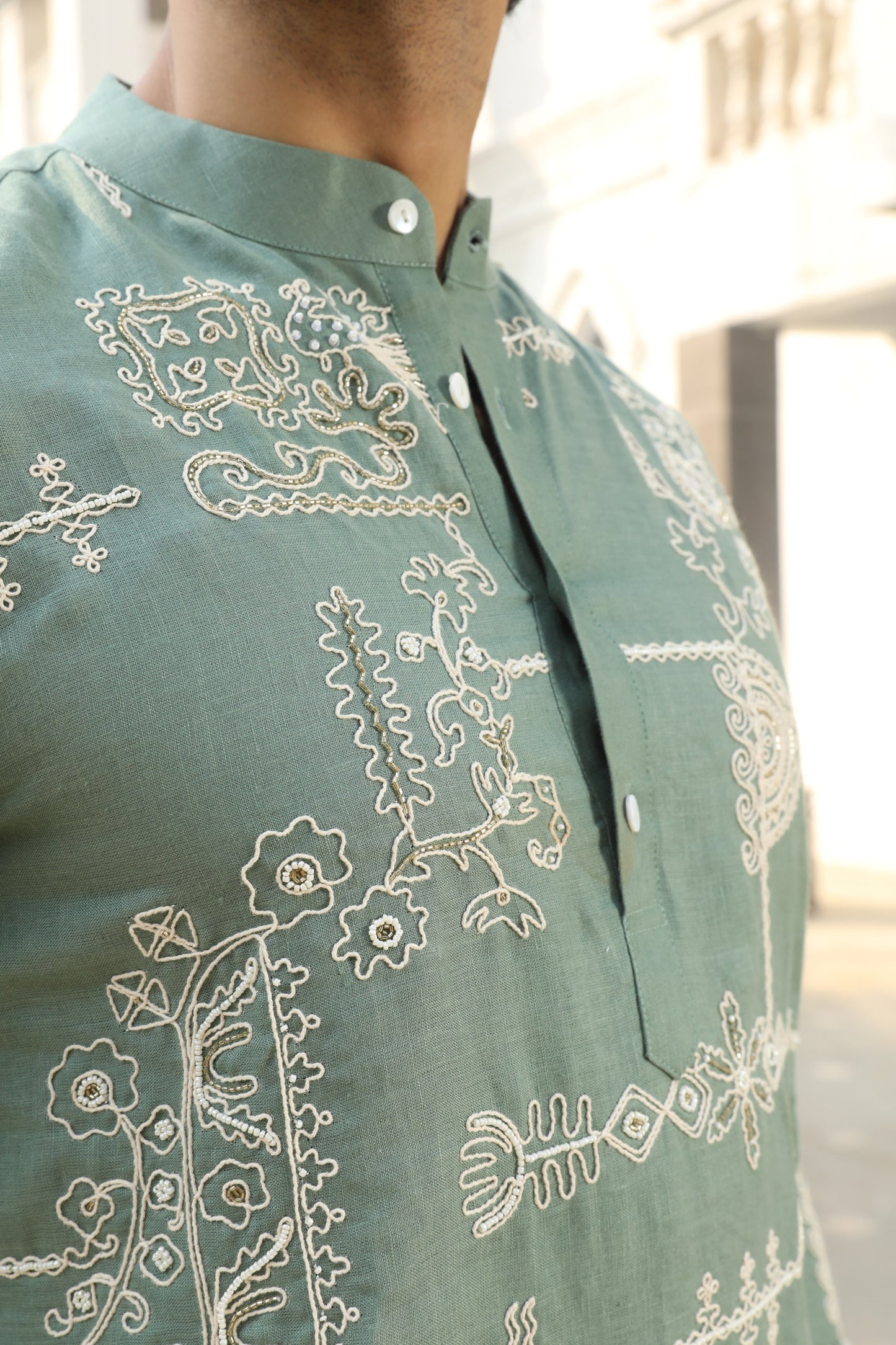 Cloud Linen Kurta