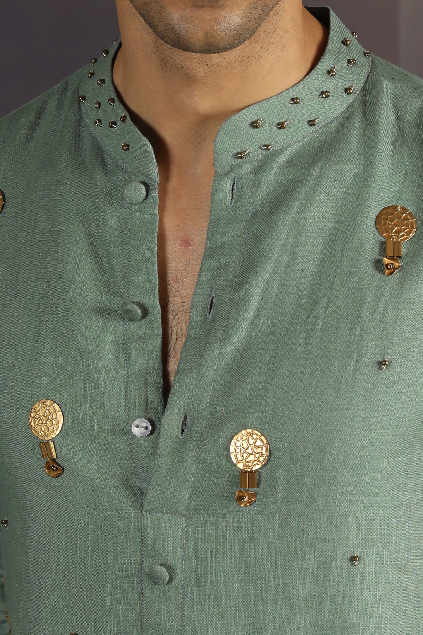 Aqua Linen Kurta