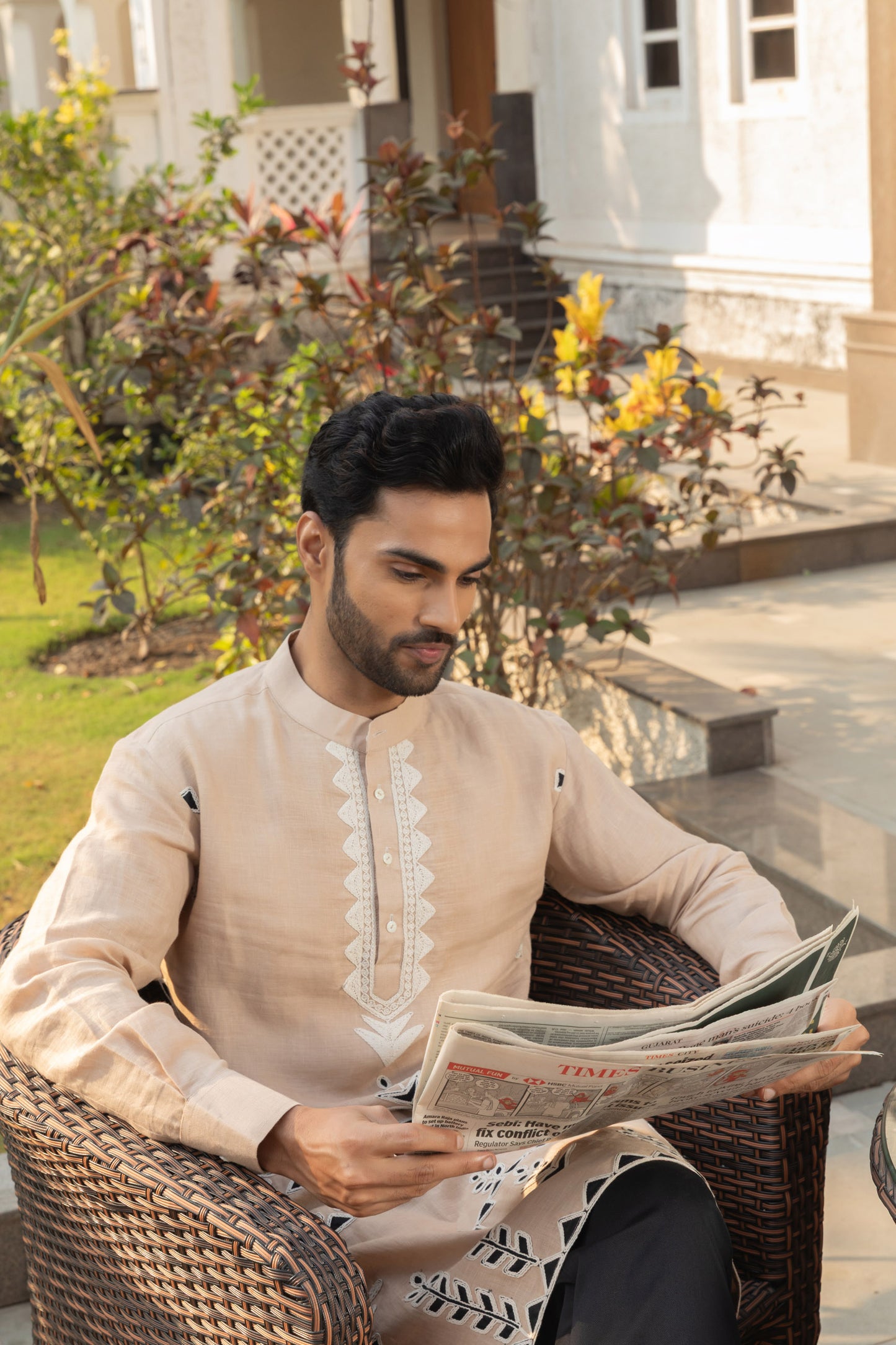 Ivory Linen Kurta