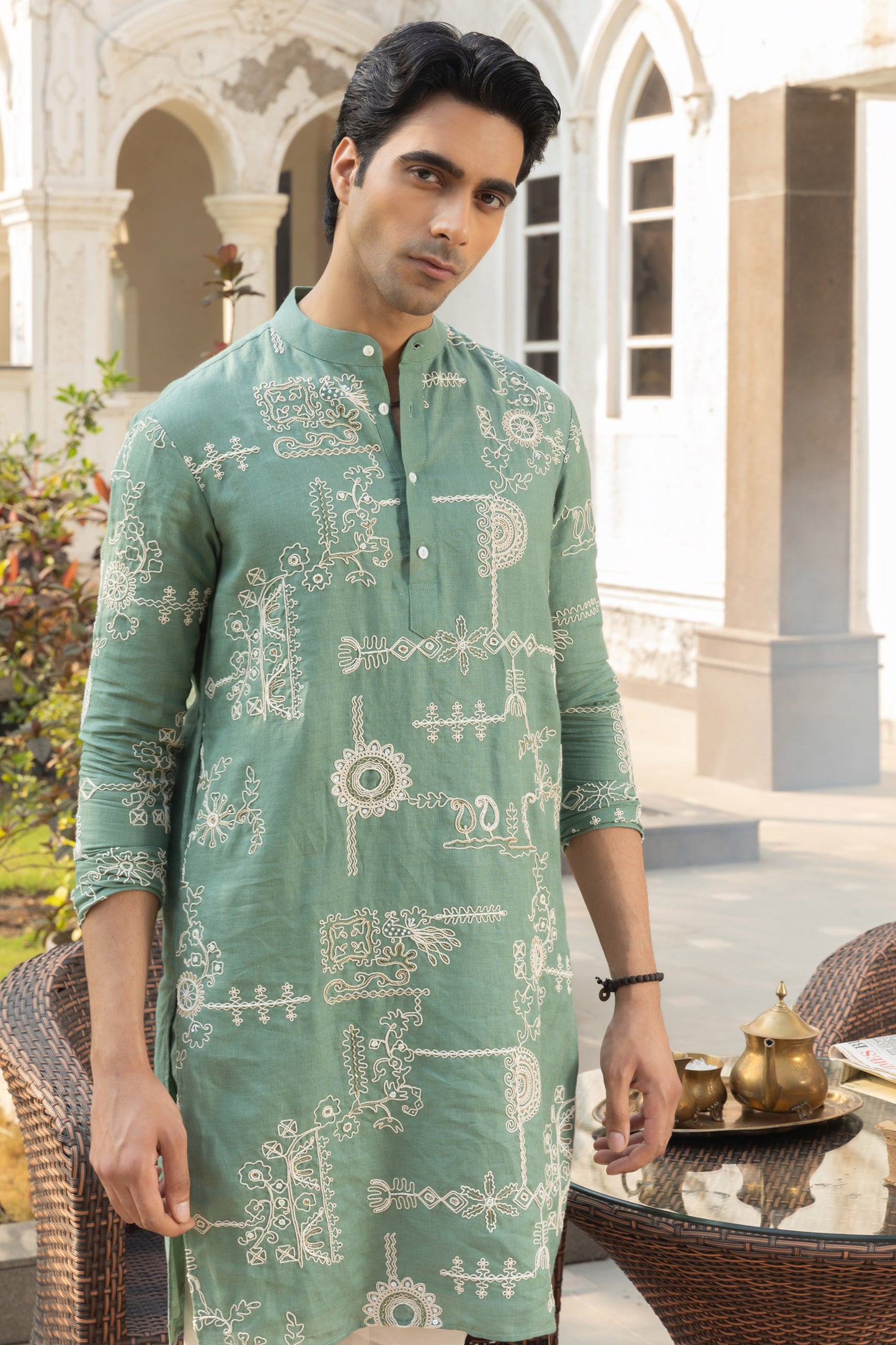 Cloud Linen Kurta