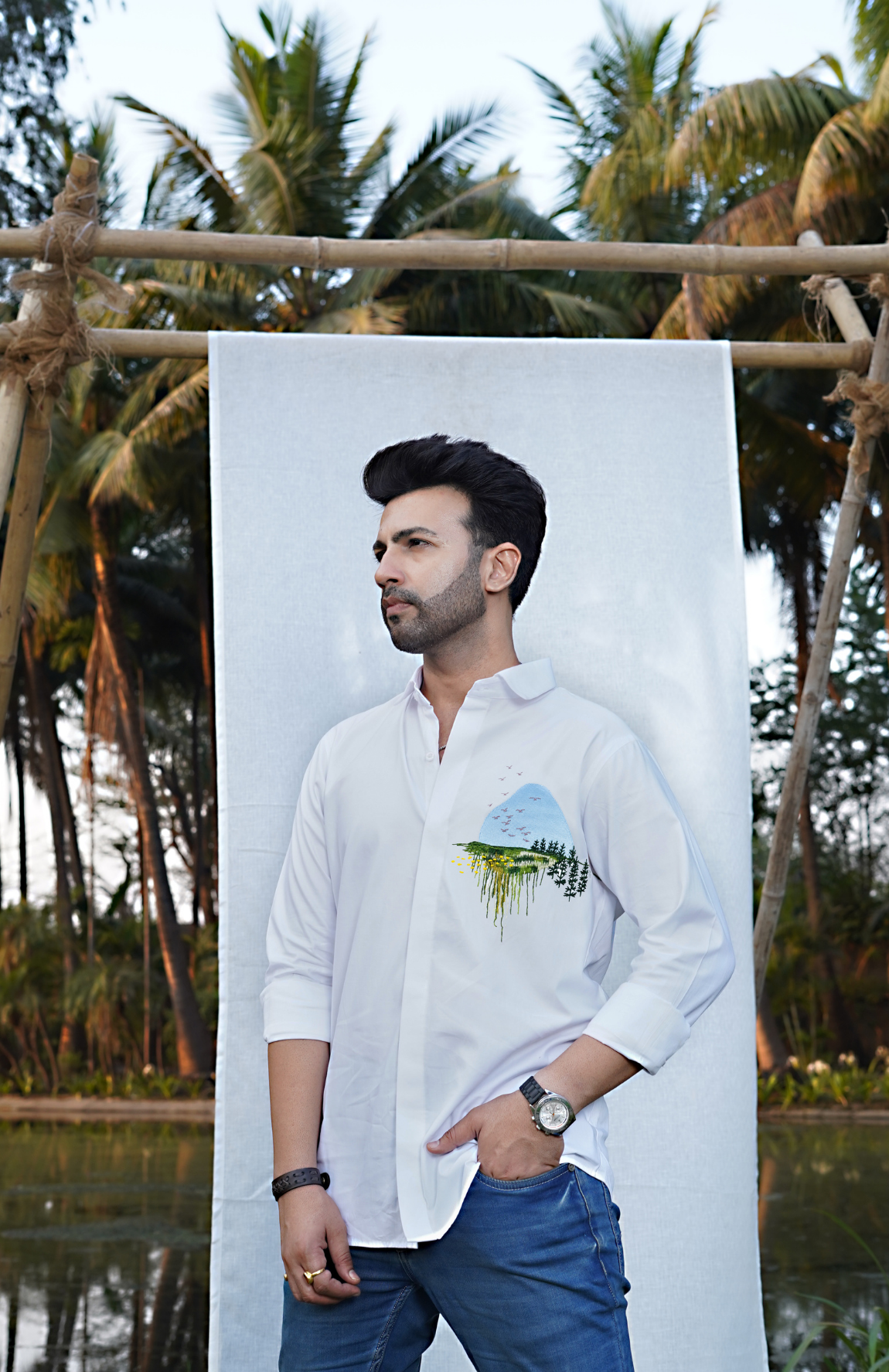 Arctic Horizon Cotton Shirt