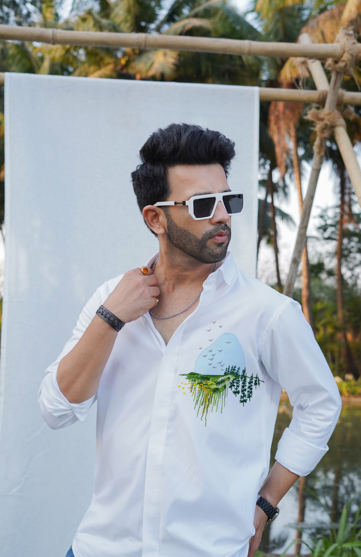 Arctic Horizon Cotton Shirt