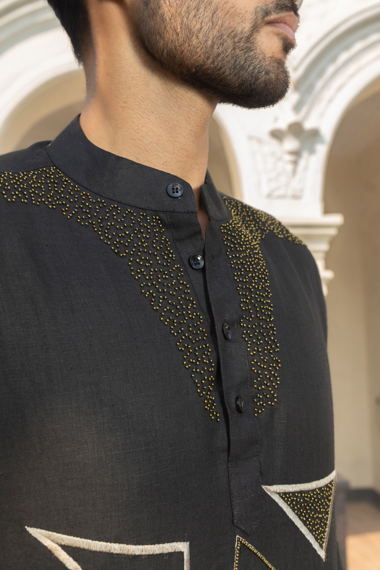 Midnight Linen Kurta