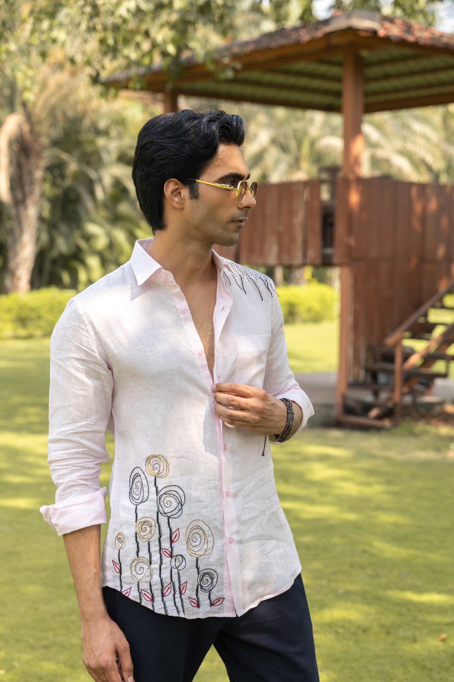 Rosé Cloud Linen Shirt