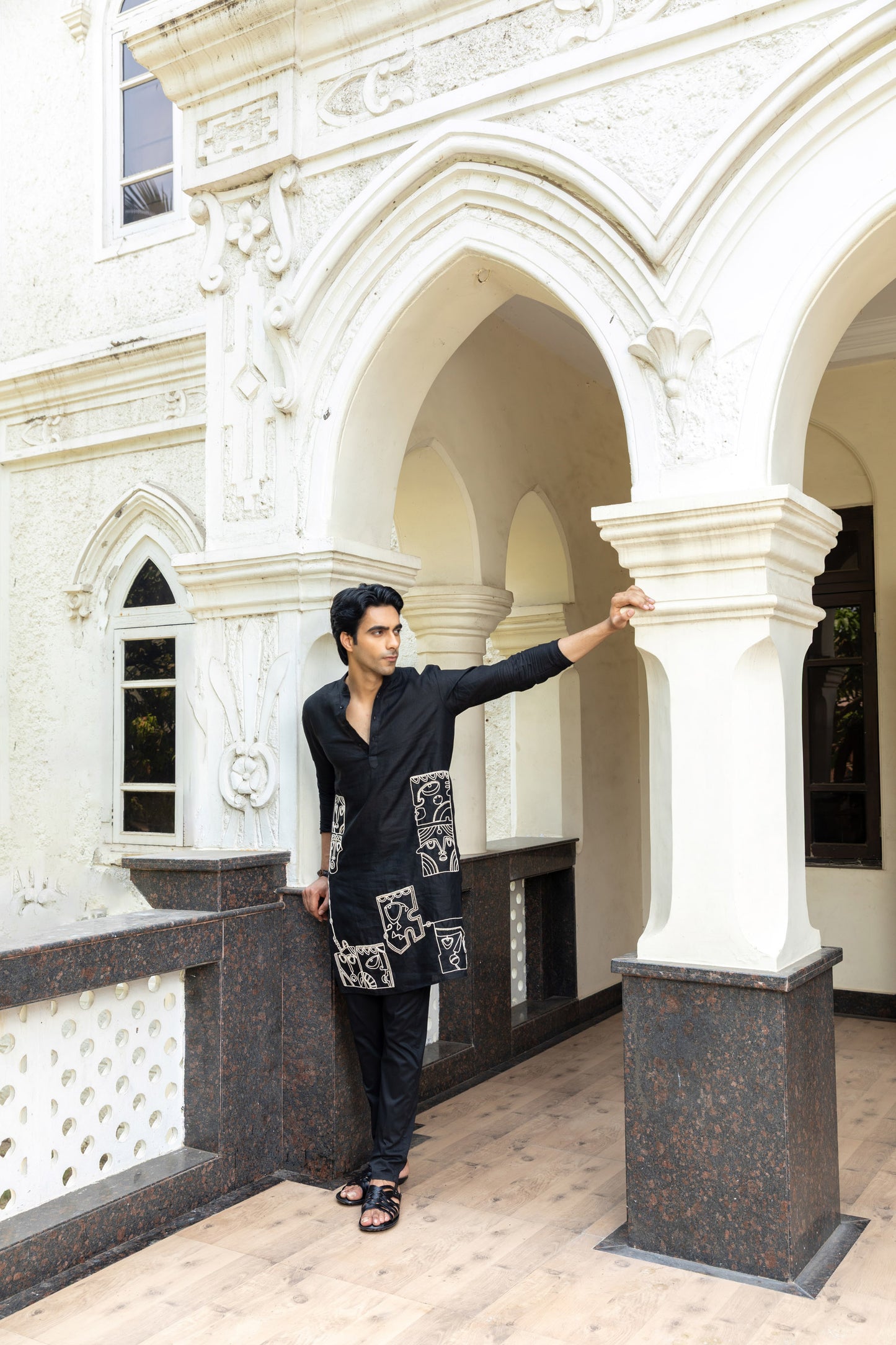 The Noir Linen Kurta