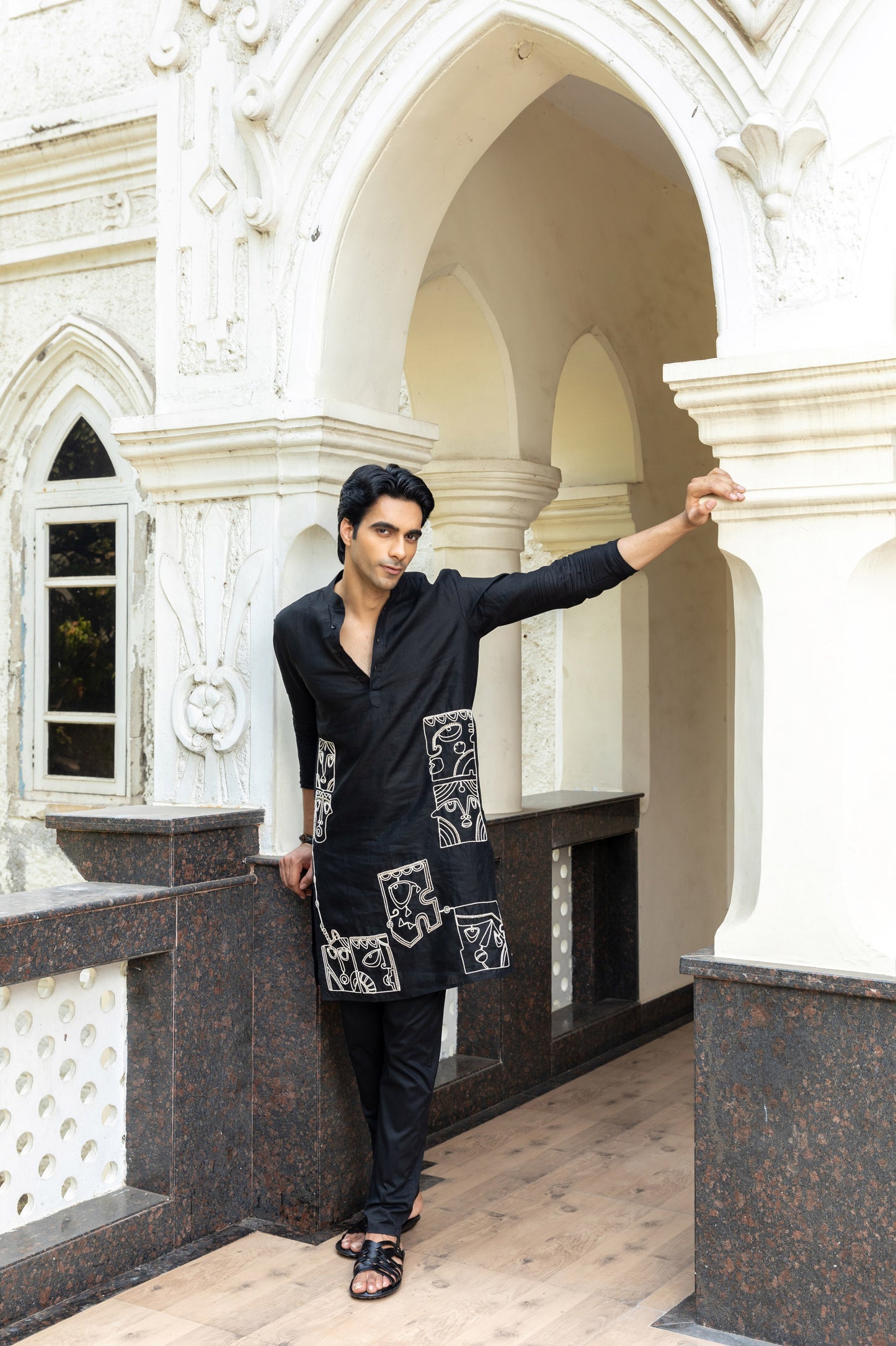 The Noir Linen Kurta