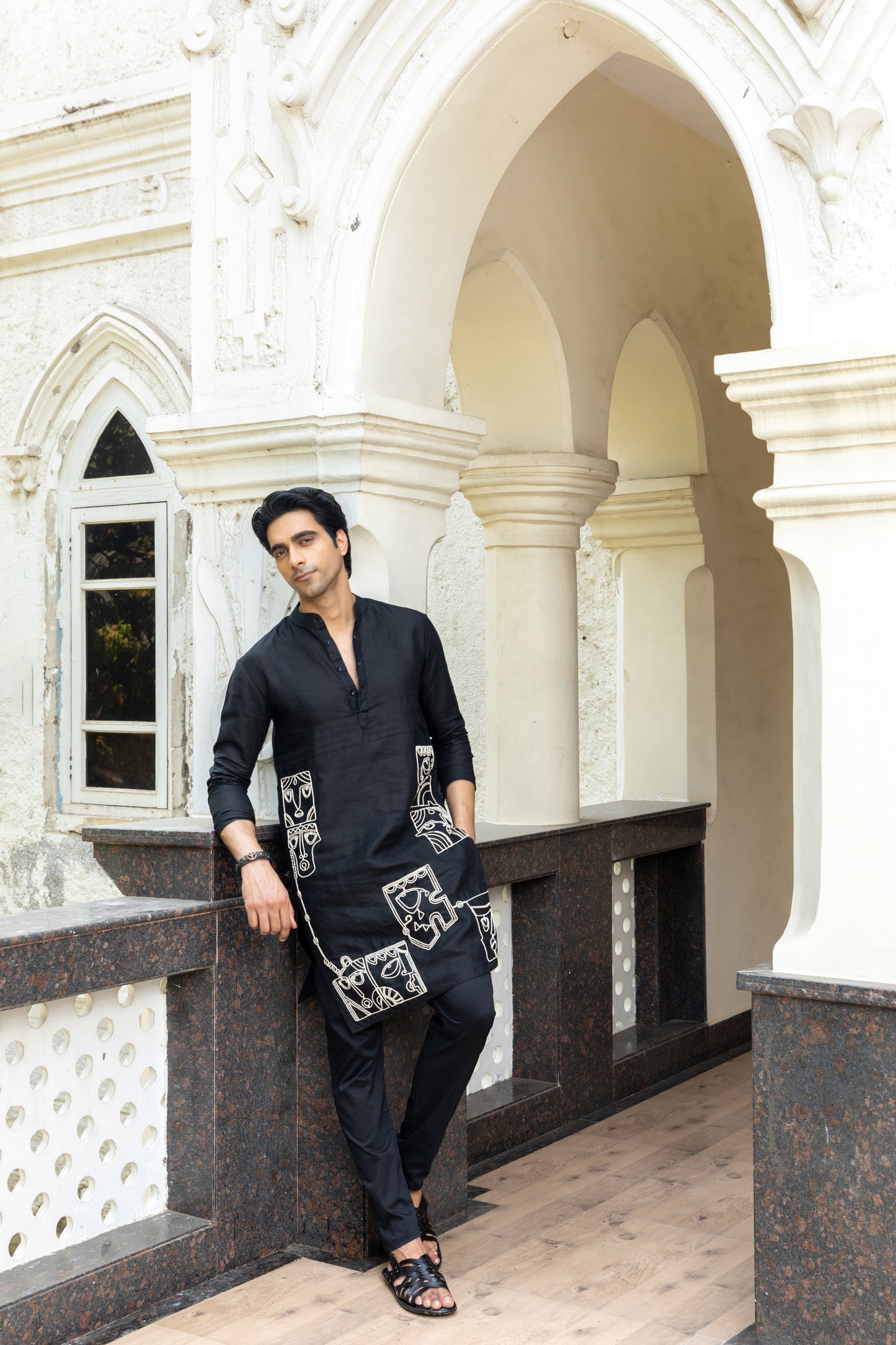 The Noir Linen Kurta