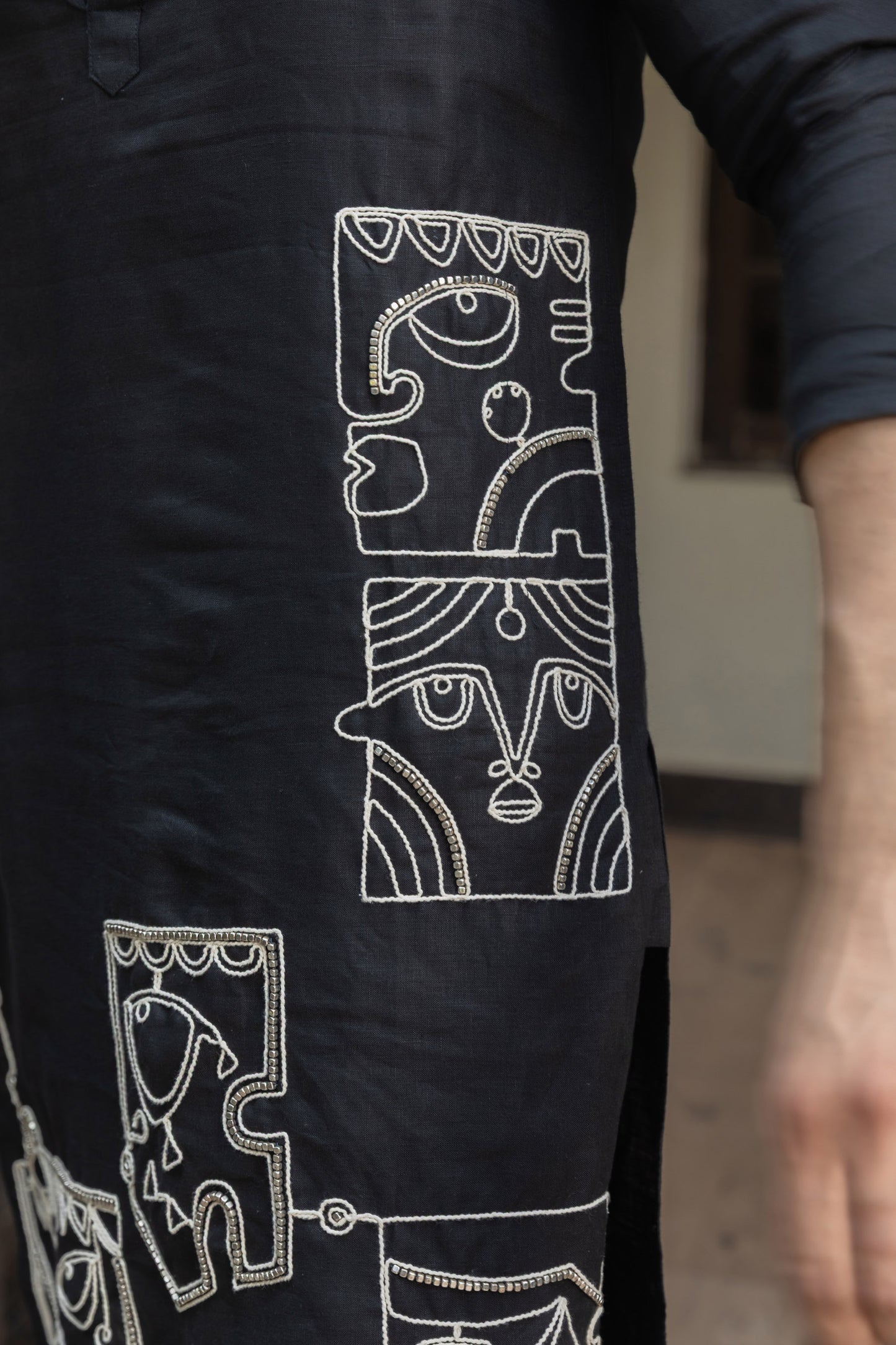 The Noir Linen Kurta