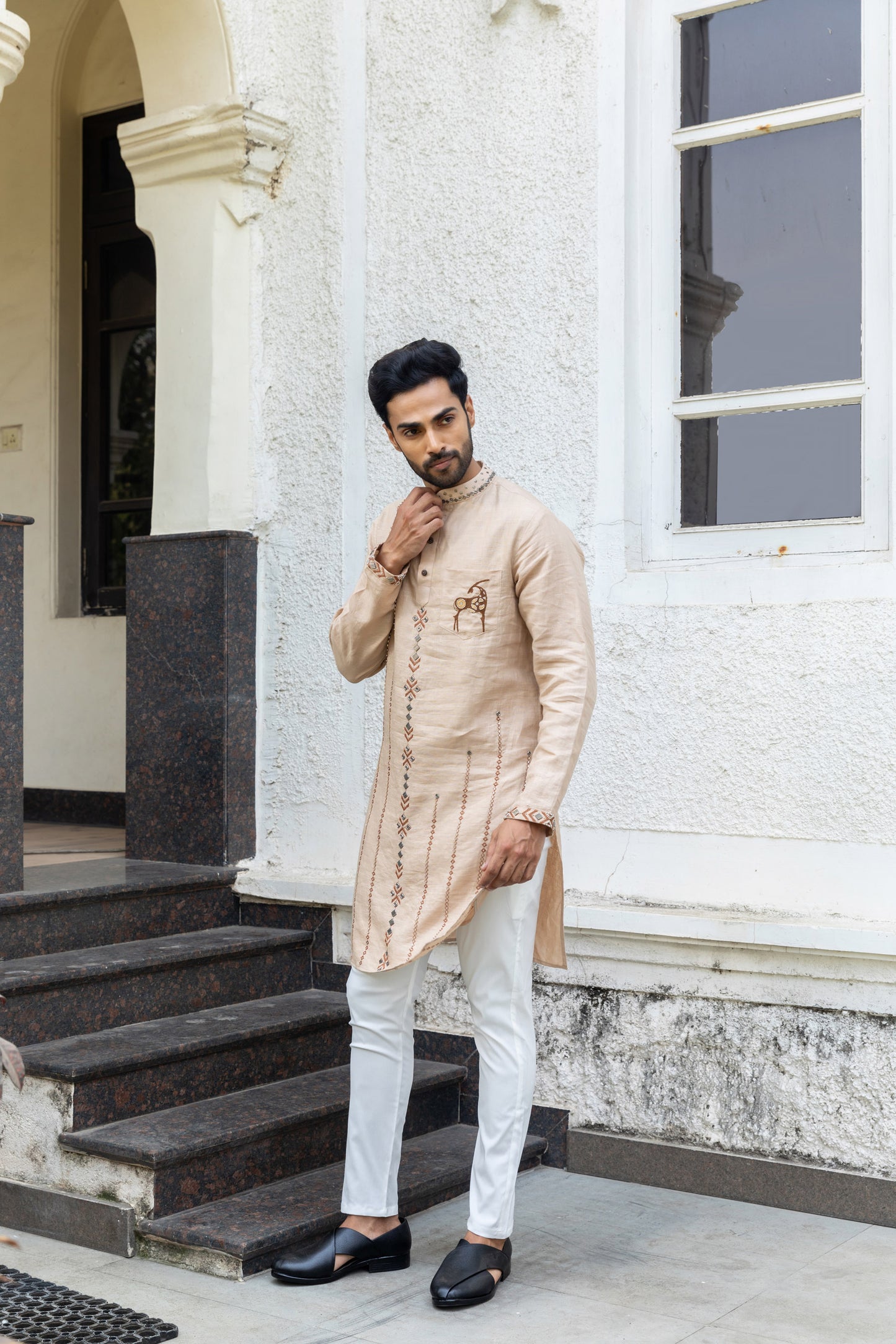 Cinnamon Linen Kurta