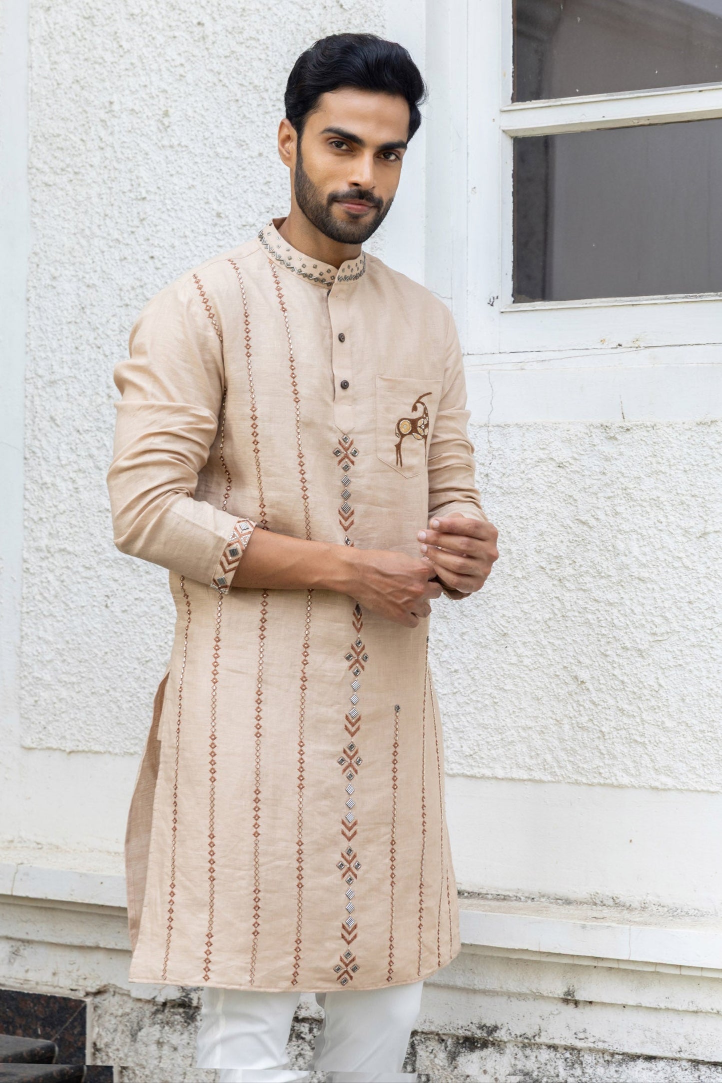 Cinnamon Linen Kurta