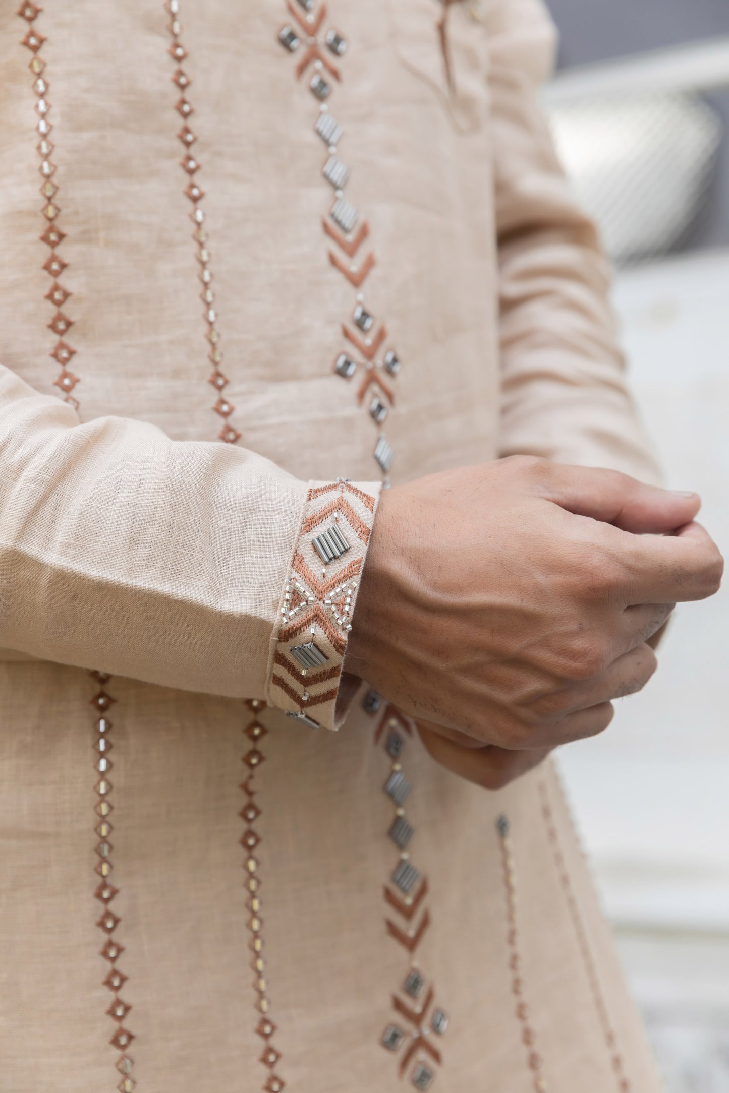 Cinnamon Linen Kurta