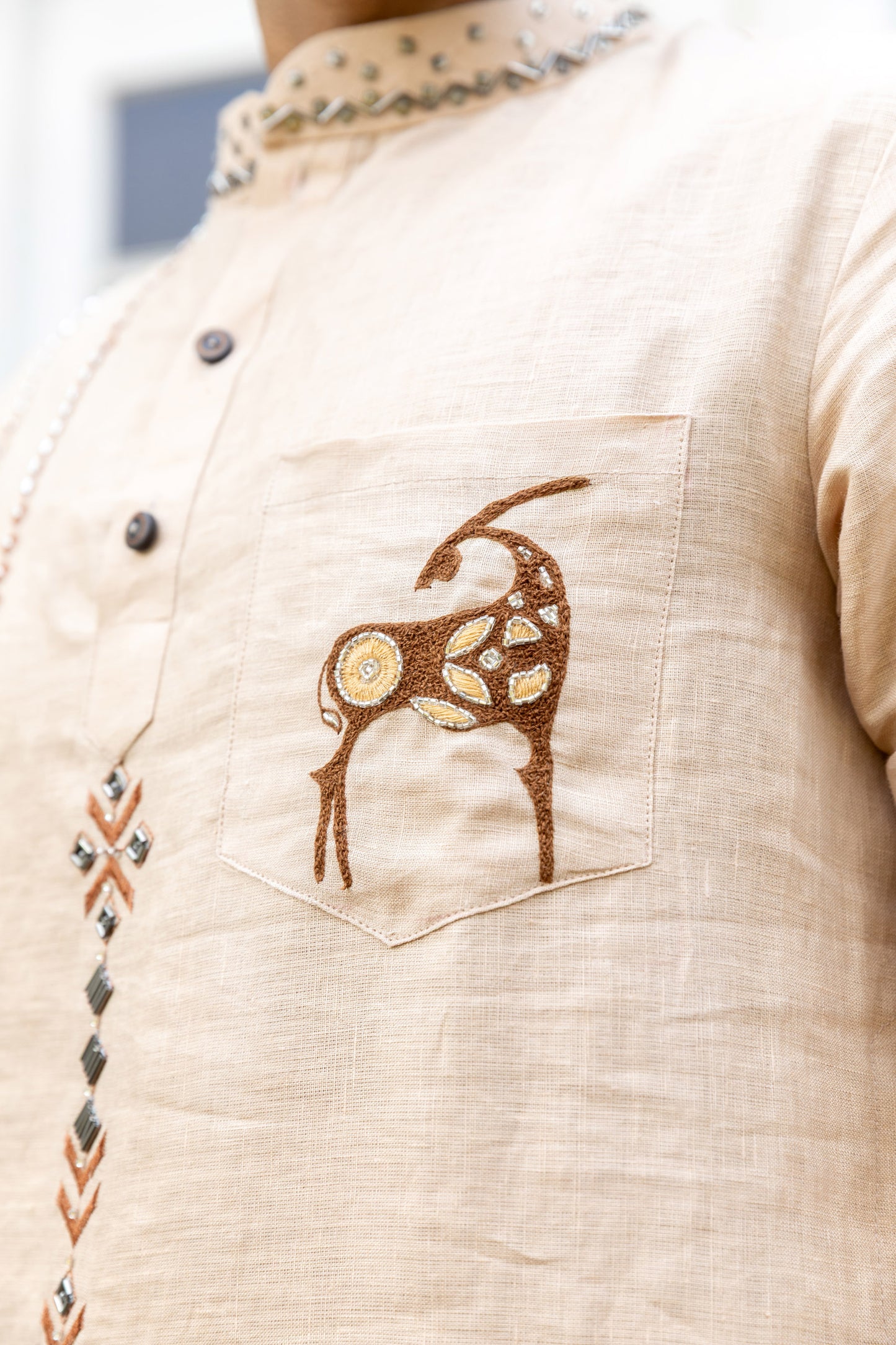Cinnamon Linen Kurta